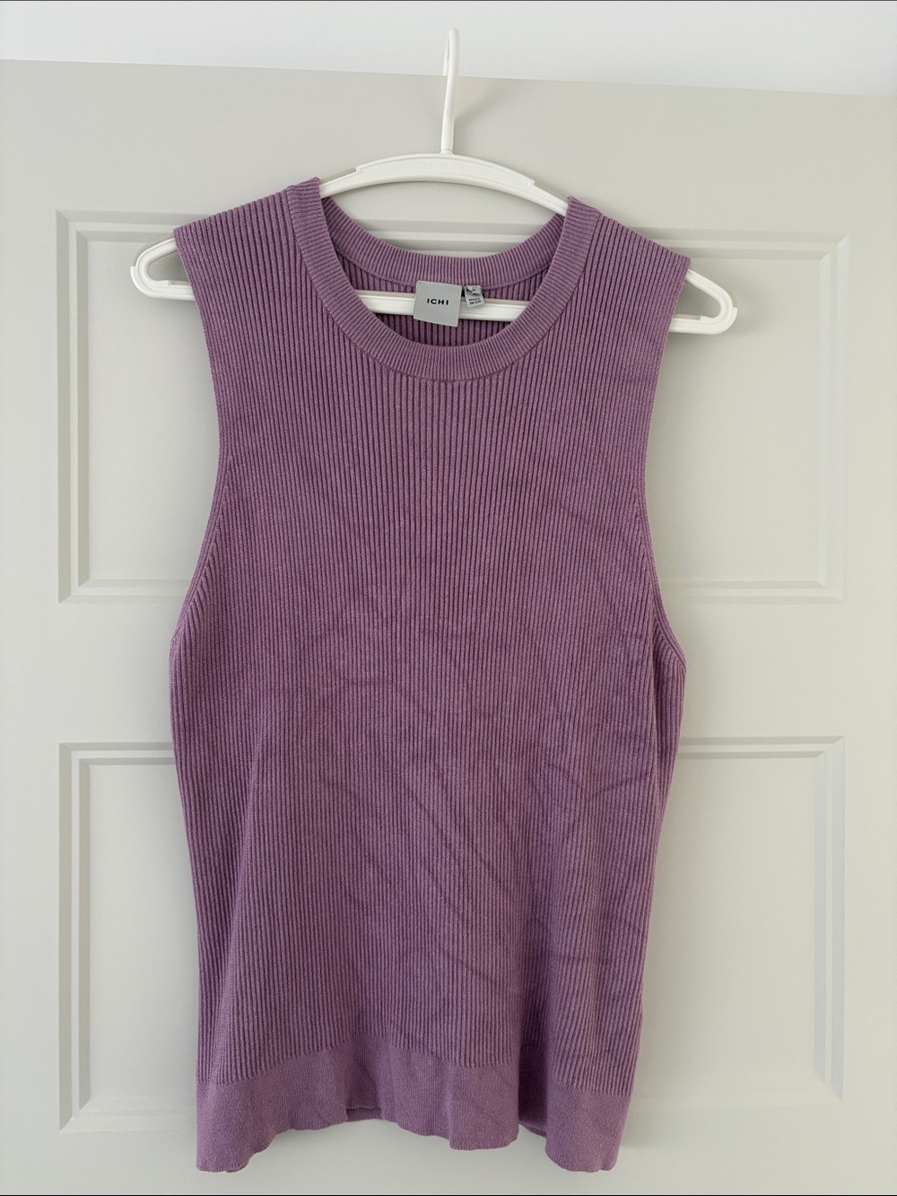 ICHI Lavender Ribbed Crewneck Tank